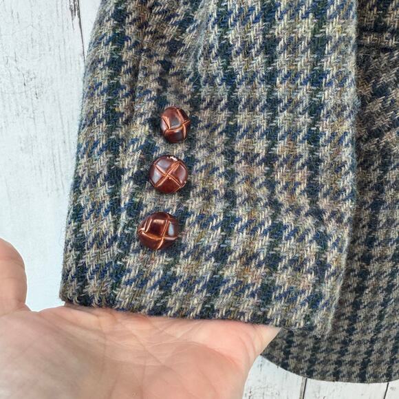 VTG Triona Houndstooth Wool Handwoven Donegal Tweed Sport Coat Jacket Size 12 - Picture 5 of 16